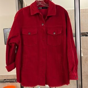 ** moving sale must go** Zara red corduroy xs overshirt